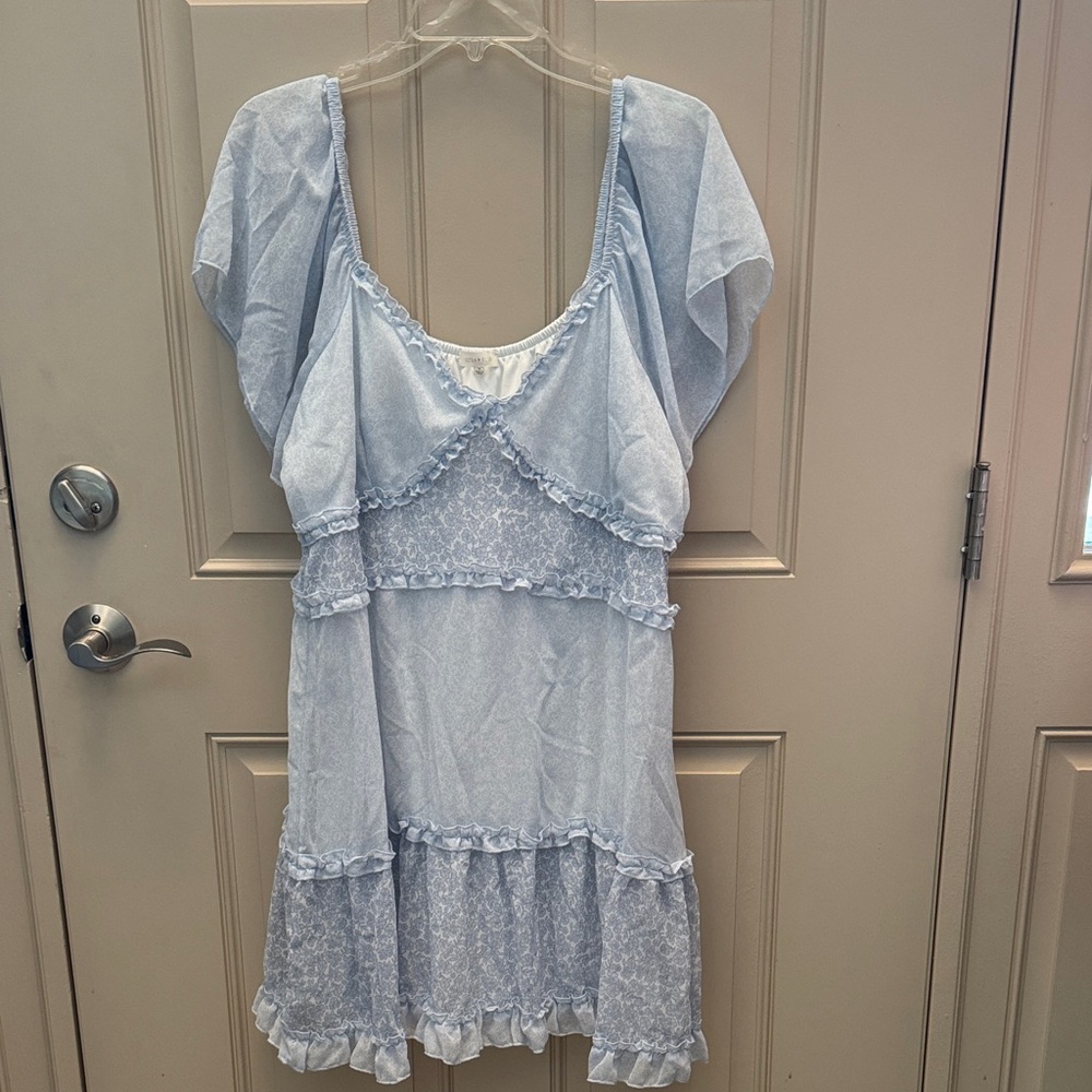 Ultra Flirt Soft Blue Floral Dress Size 1X